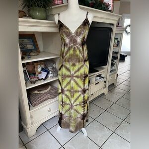 Lucky Brand Tie Dye Boho Hippie Maxi Dress xs
